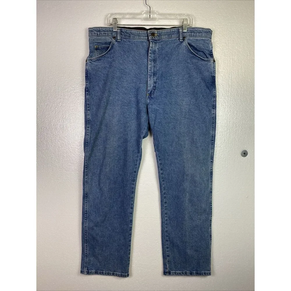 Wrangle Mens Jeans 42X30 Blue Denim Regular Fit Stretch Straight Cowboy‎ Utility